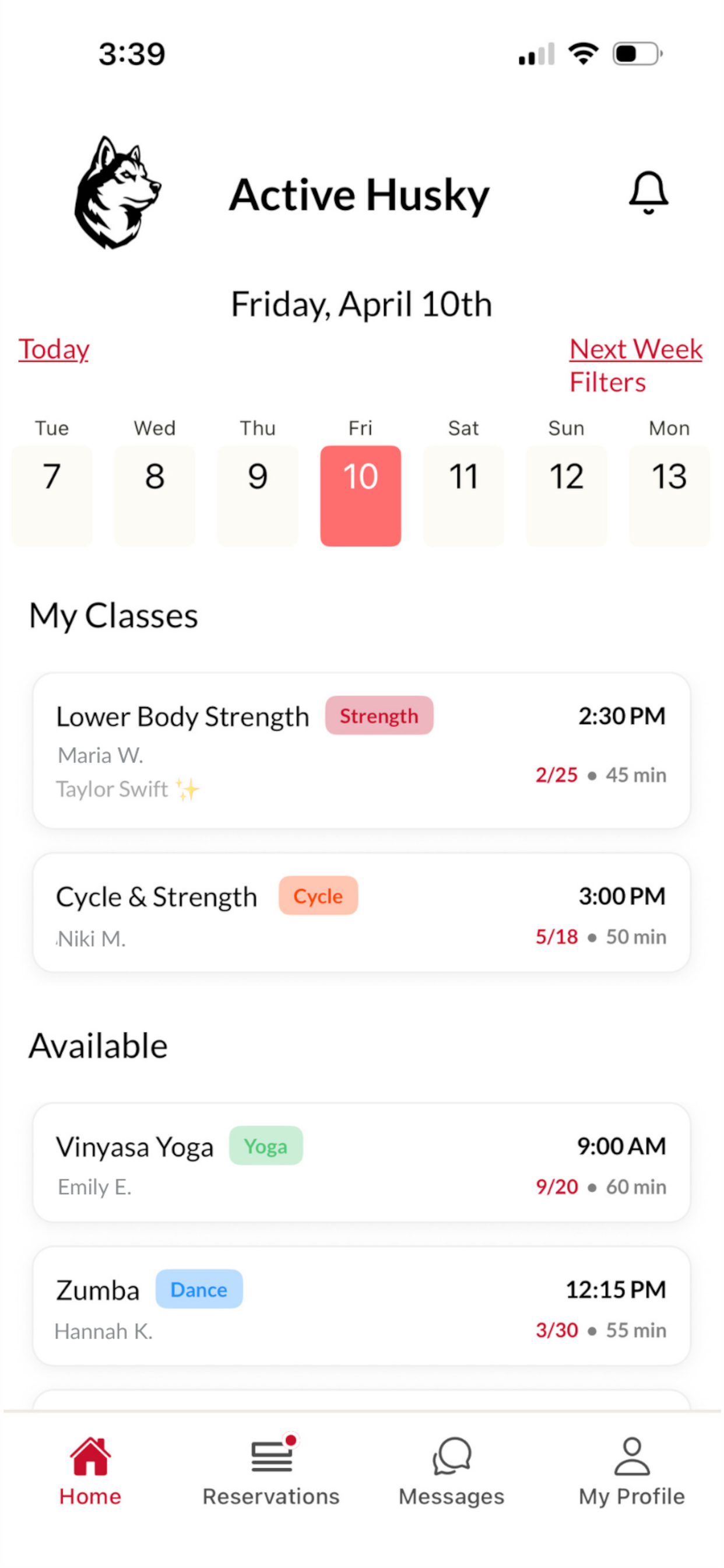 Active Husky fitness App and Admin site